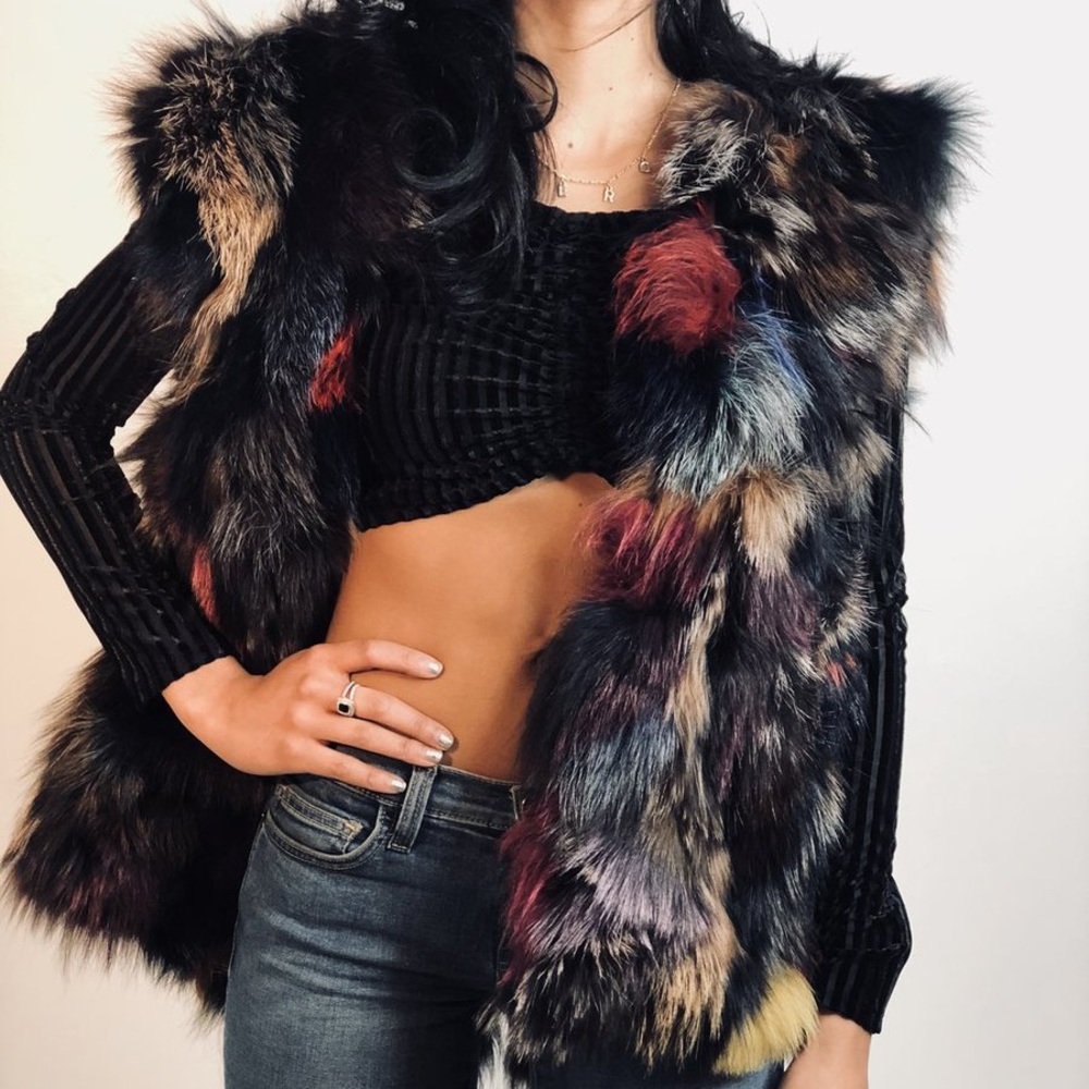 Multi-Color Faux Fur Vest - Women
